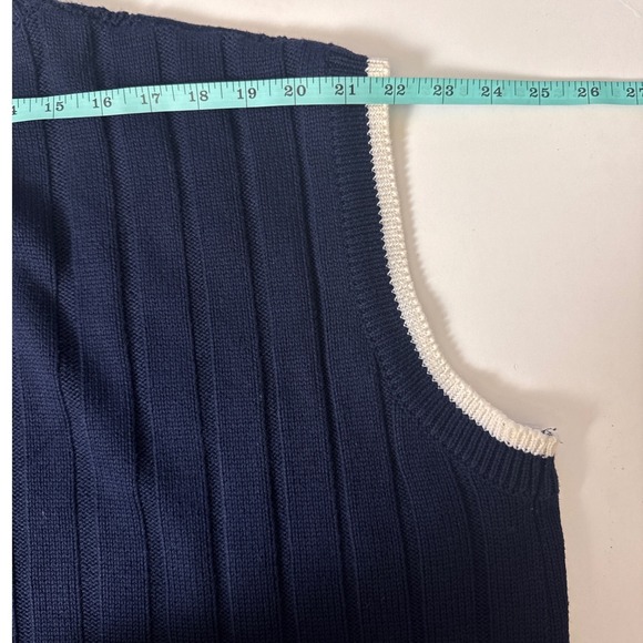 Vintage Y2K FUBU Navy Blue Cable Knit V-Neck Sweater Vest XXL 90s Streetwear - Picture 10 of 10